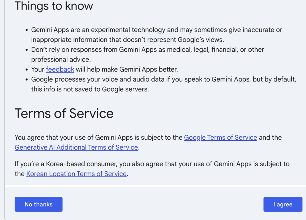 gemini ai terms and conditions